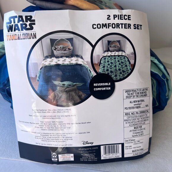 Disney Star Wars Mandalorian Baby Yoda Comforter Reversible Set - Picture 6 of 12